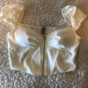 White Corset Crop Top - Never Worn